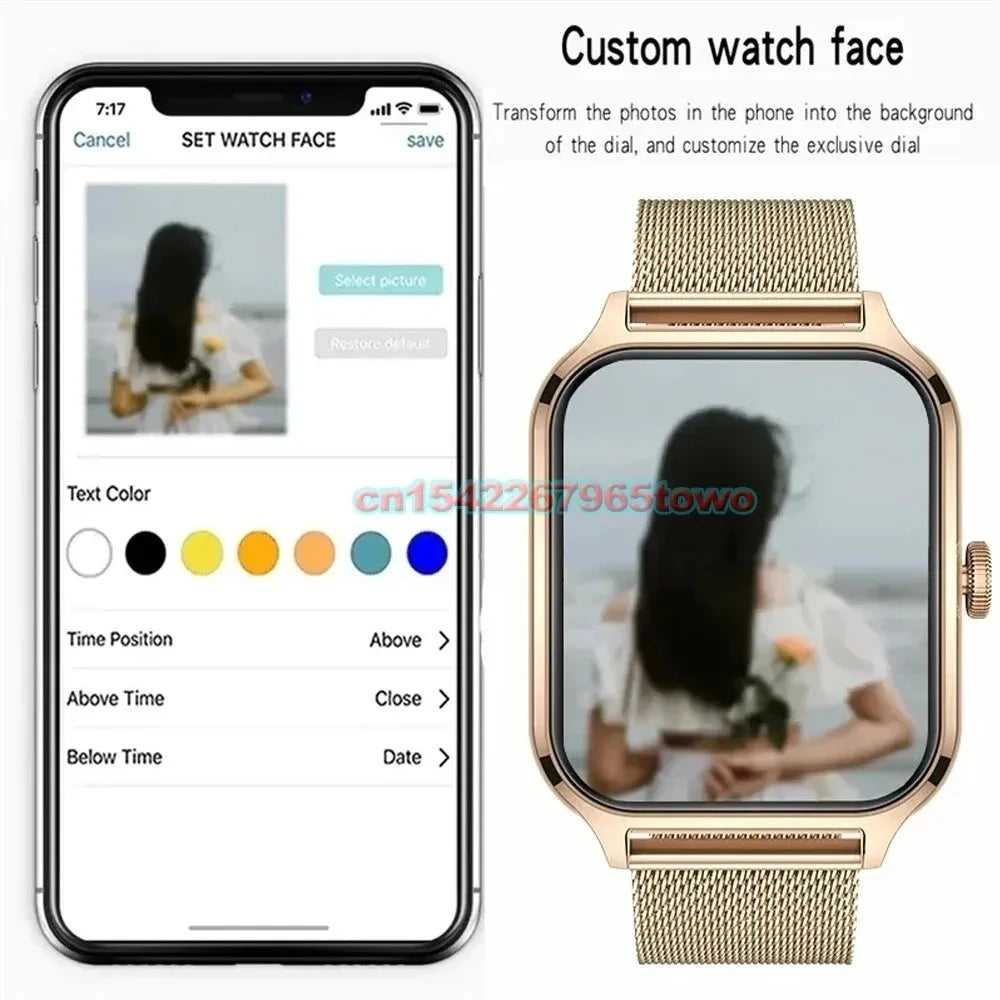 Montre intelligente pour Android IOS montres 1.83 pouces HD affichage Bluetooth appel Message alerte musique sport Mode Smartwatch hommes femmes cadeau