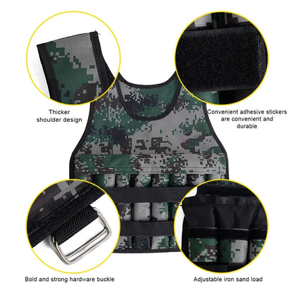 20kg charge gilet lesté réglable exercice formation Fitness veste gymnastique entraînement boxe gilet Fitness course sable gilet