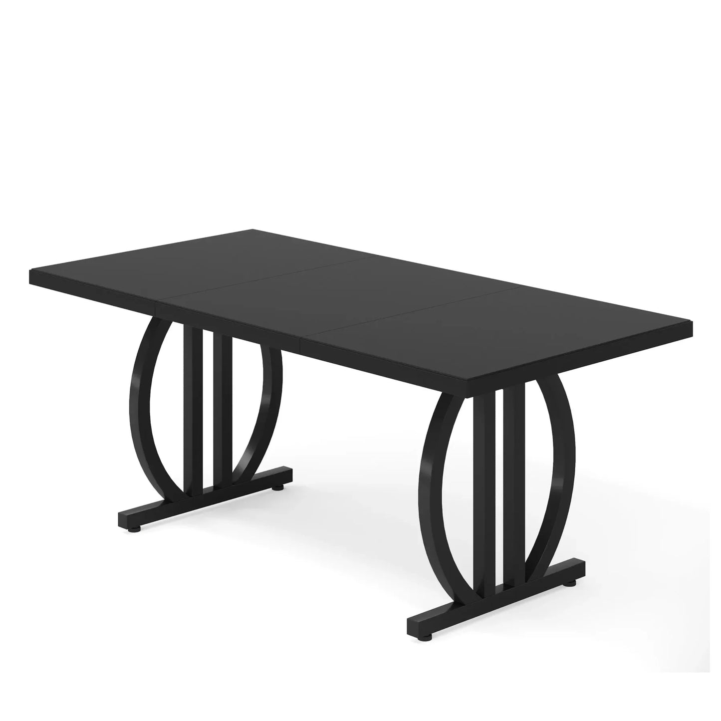 Grande Table à Manger Tribesigns – 4 à 6 personnes – 160 cm – Style Industriel Moderne avec Structure Métallique Renforcée