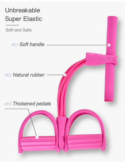 Bandes de résistance bandes de Fitness élastiques pour les exercices sportifs à la maison multifonctionnel Portable 4 tubes extracteur de pédale élastique