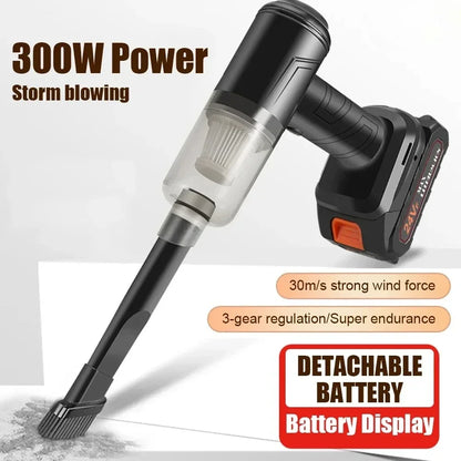 Aspirateur de voiture sans fil 300W, Portable, Machine de nettoyage de voiture, Rechargeable, forte aspiration 12000PA, 1 pièce