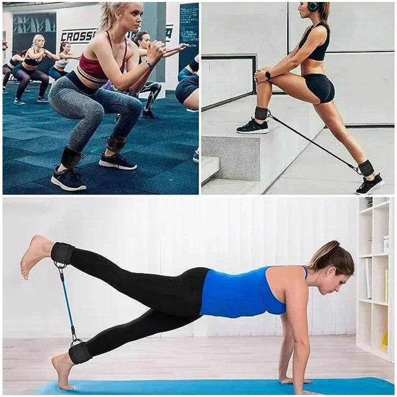 Sangles de cheville bandes de résistance ensemble Fitness entraînement équipement d'exercice cheville poids Yoga élastique Fitness bande pour salle de sport homme femme