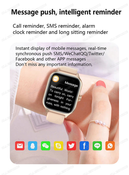 Montre intelligente pour Android IOS montres 1.83 pouces HD affichage Bluetooth appel Message alerte musique sport Mode Smartwatch hommes femmes cadeau