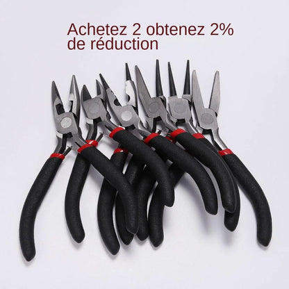 Pince à bijoux en acier trempé au carbone, ferronickel, extrémité ronde, outils de coupe, équipement de bricolage, adaptée à la réparation de perles artisanales