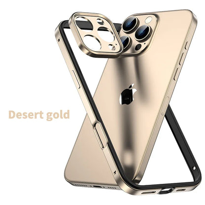 Protection de caméra + cadre hybride en Silicone, coque de téléphone en aluminium et métal pour iPhone 16 15 14 13 Pro Max, pare-chocs à meilleure chaleur