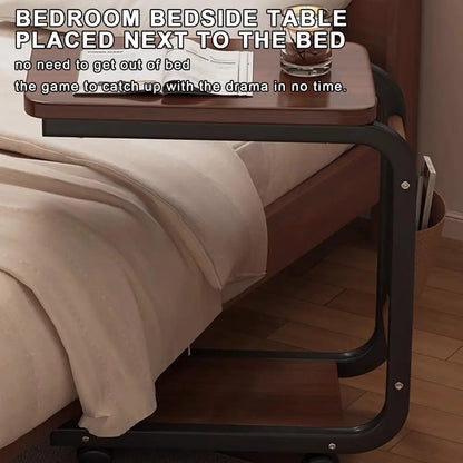 Table d'appoint de canapé en forme de C, double couche, mobile, carré simple, petite table d'appoint pour canapés, salons, zones de chevet, accessoires