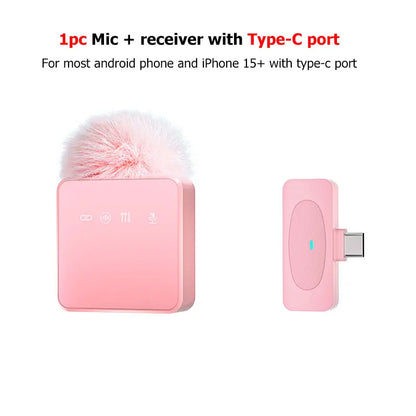 Microphone Lavalier professionnel sans fil, avec réduction du bruit, fonction d'enregistrement muet, téléphone Portable, Audio et vidéo, micro en direct