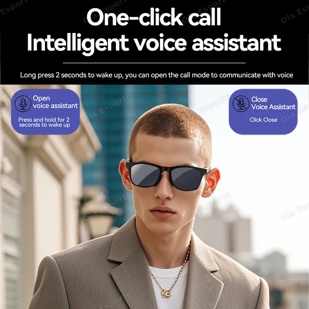Ola Esporte nouvelles lunettes intelligentes Bluetooth appel lunettes de soleil multi-fonctionnel Anti-lumière bleue lunettes de soleil casque sans fil hommes femmes