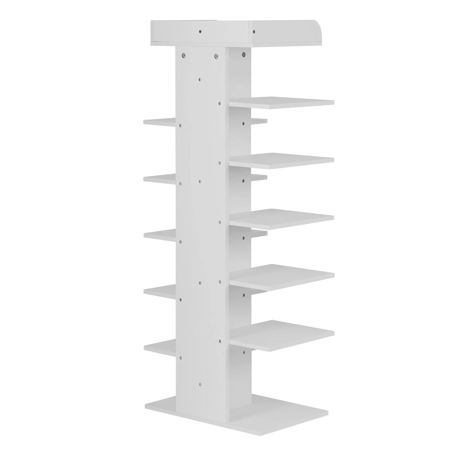 Armoire à Chaussures Blanche T1 à 12 Niveaux, Étagère Gain de Place, Rangement de Chaussures en Bois à 4 000 Niveaux, Évaluation pour Couloir et Salon