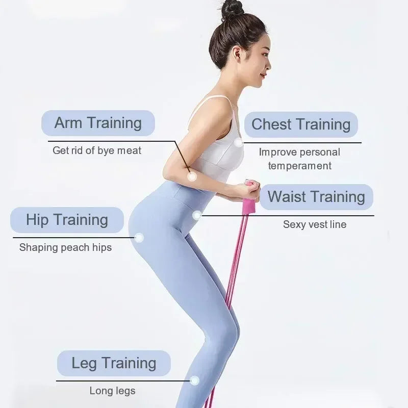 Bandes de résistance bandes de Fitness élastiques pour les exercices sportifs à la maison multifonctionnel Portable 4 tubes extracteur de pédale élastique