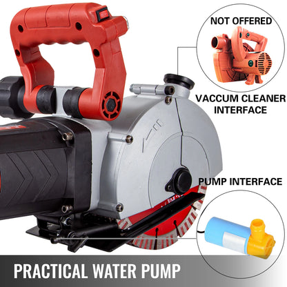 SucceBuy Max 4800W Wall Chaser Concrete Cutter Electric Laser Aiming Groove Slotting Machine 125mm Circular Saw Cutting Tool