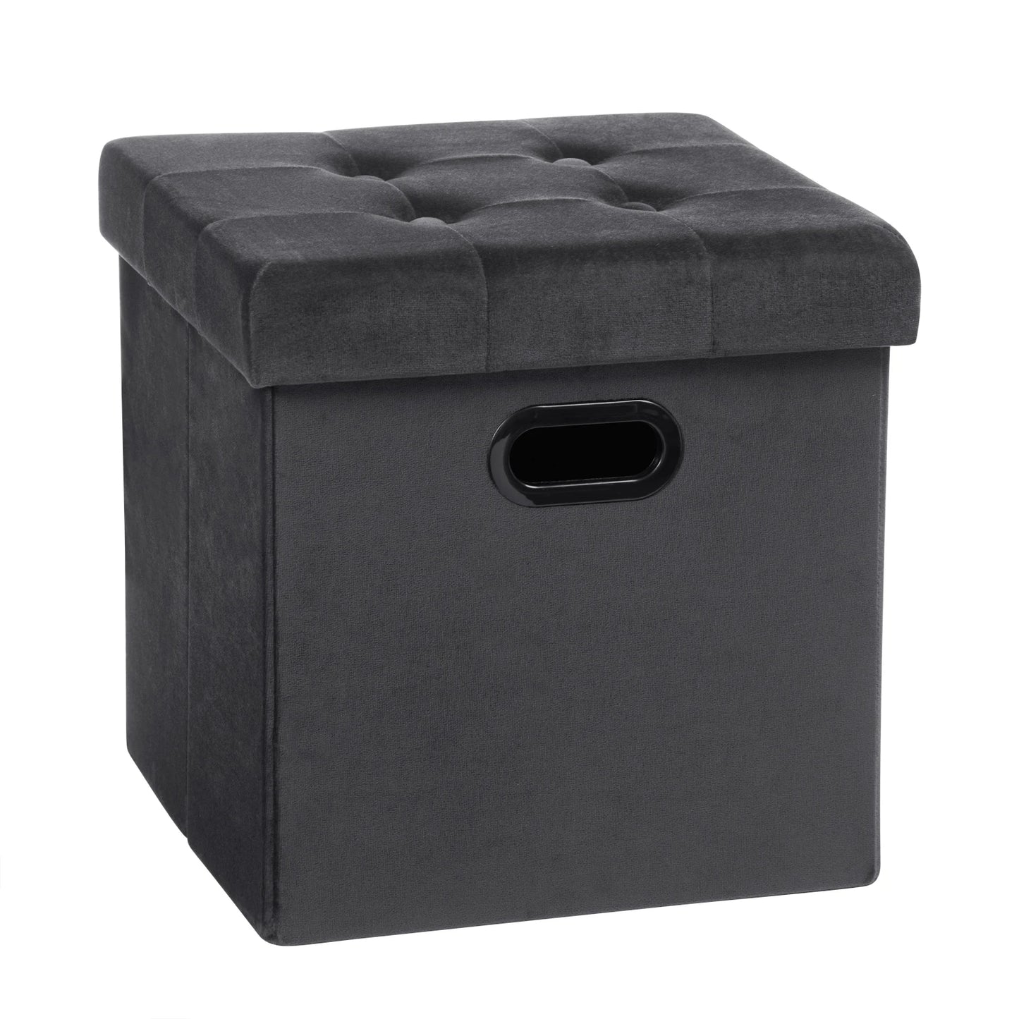 Repose-pieds en similicuir avec boîte de rangement, tabouret pliable, banc de siège à la maison, blanc et noir, poitrine cubique, 1PC