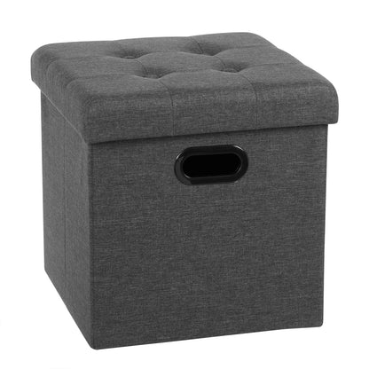 Repose-pieds en similicuir avec boîte de rangement, tabouret pliable, banc de siège à la maison, blanc et noir, poitrine cubique, 1PC