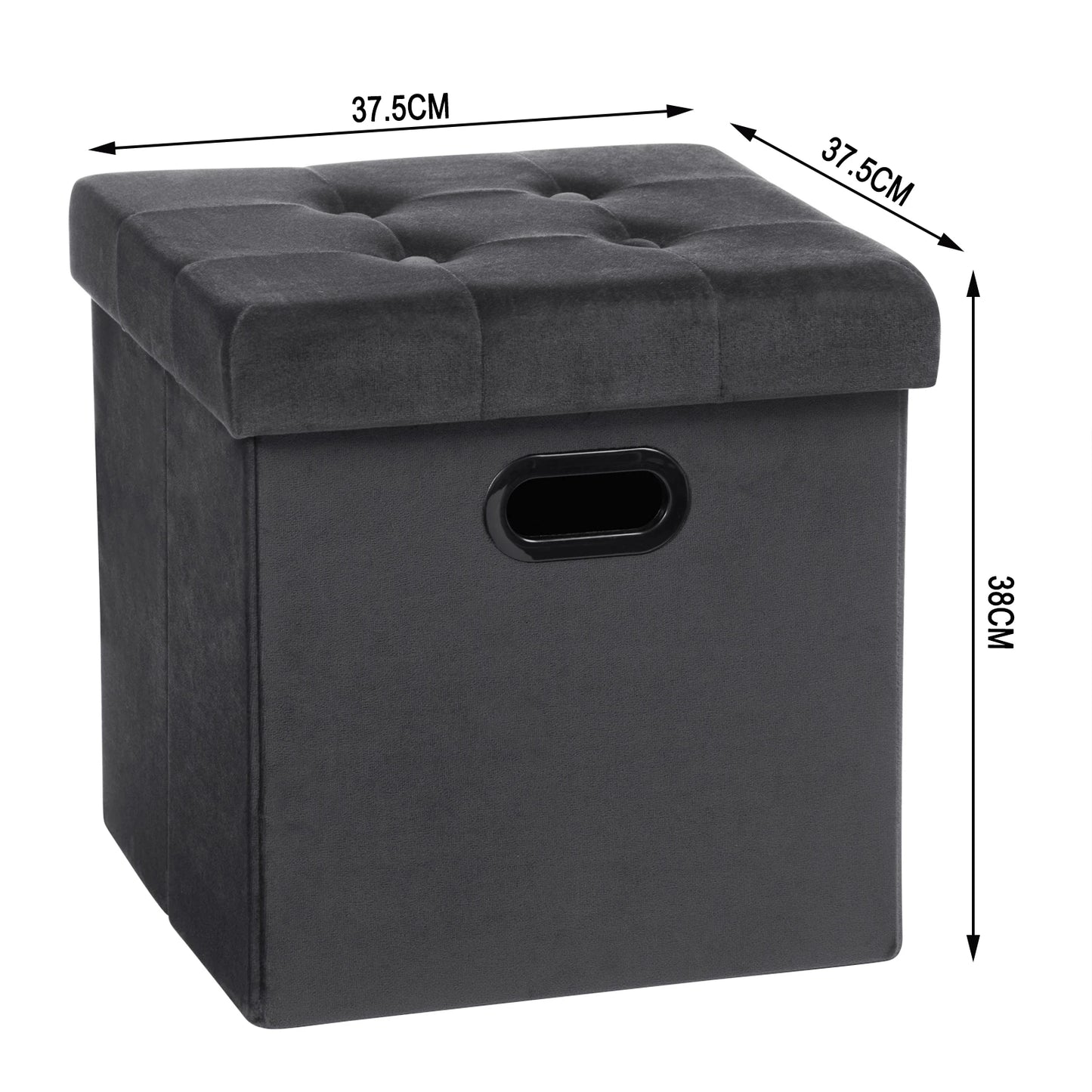 Repose-pieds en similicuir avec boîte de rangement, tabouret pliable, banc de siège à la maison, blanc et noir, poitrine cubique, 1PC