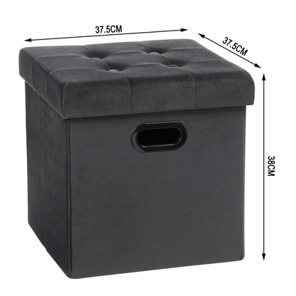 Repose-pieds en similicuir avec boîte de rangement, tabouret pliable, banc de siège à la maison, blanc et noir, poitrine cubique, 1PC