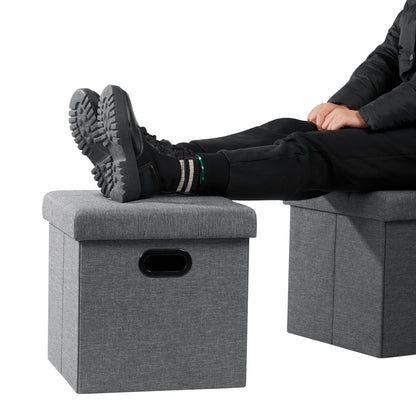 Repose-pieds en similicuir avec boîte de rangement, tabouret pliable, banc de siège à la maison, blanc et noir, poitrine cubique, 1PC