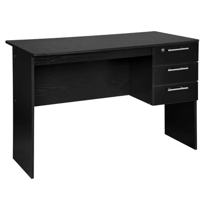 WOLTU Office Computer Desk Black/ White Chipboard Table PC Work Study Table with Lock 3 Drawers for Bedroom Writing Tables