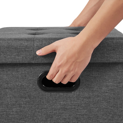Repose-pieds en similicuir avec boîte de rangement, tabouret pliable, banc de siège à la maison, blanc et noir, poitrine cubique, 1PC