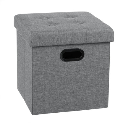 Repose-pieds en similicuir avec boîte de rangement, tabouret pliable, banc de siège à la maison, blanc et noir, poitrine cubique, 1PC