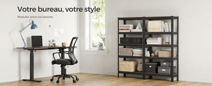 SONGMICS Étagère de Rangement à 5 Niveaux, 30 x 75 x 150 cm, Capacité 650 kg, Planches Réglables, Style Industriel, pour Cuisine, Salon